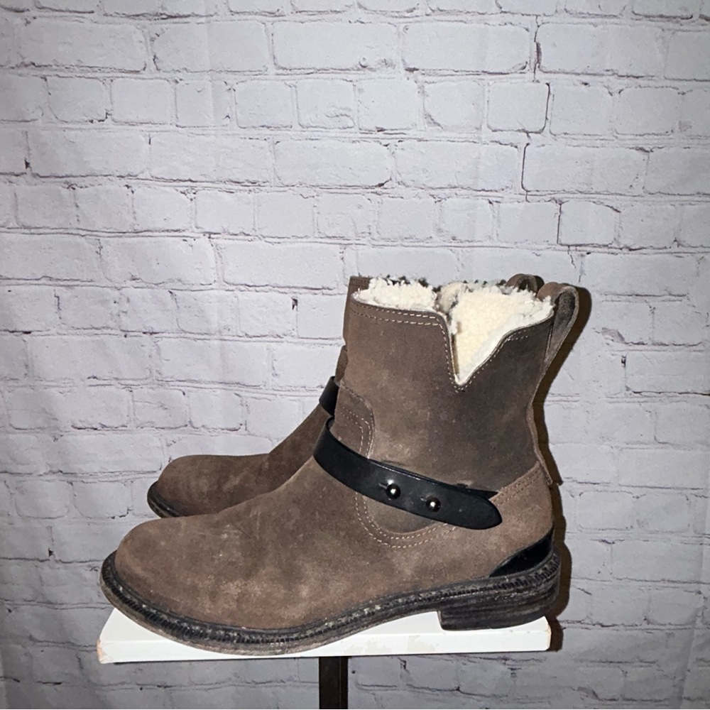 Rag & Bone Ashford‎ Brown Suede Moto Boots women’s size 8